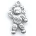 10x18mm Bright Nickel Teddy Bear Charm  pk/6