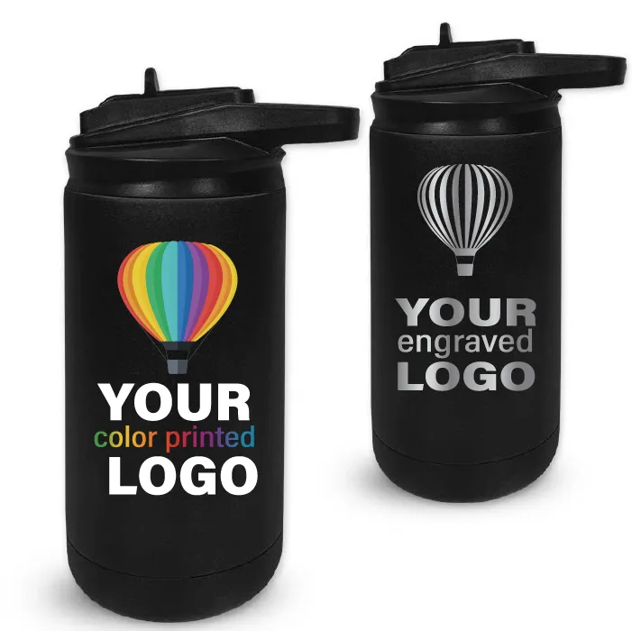 12 oz Insulated Sport Water Bottle with Matching Lid -Mix & Match- Bulk Wholesale Personalized Engraved or Full Color Print Logo