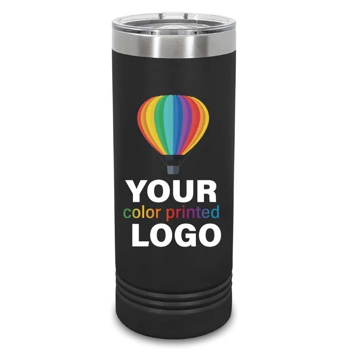 22 oz Skinny Promo Tumblers -Mix & Match- Bulk Wholesale Personalized Engraved or Full Color Print Logo