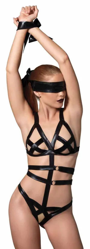 3 Piece Bondage Teddy Set