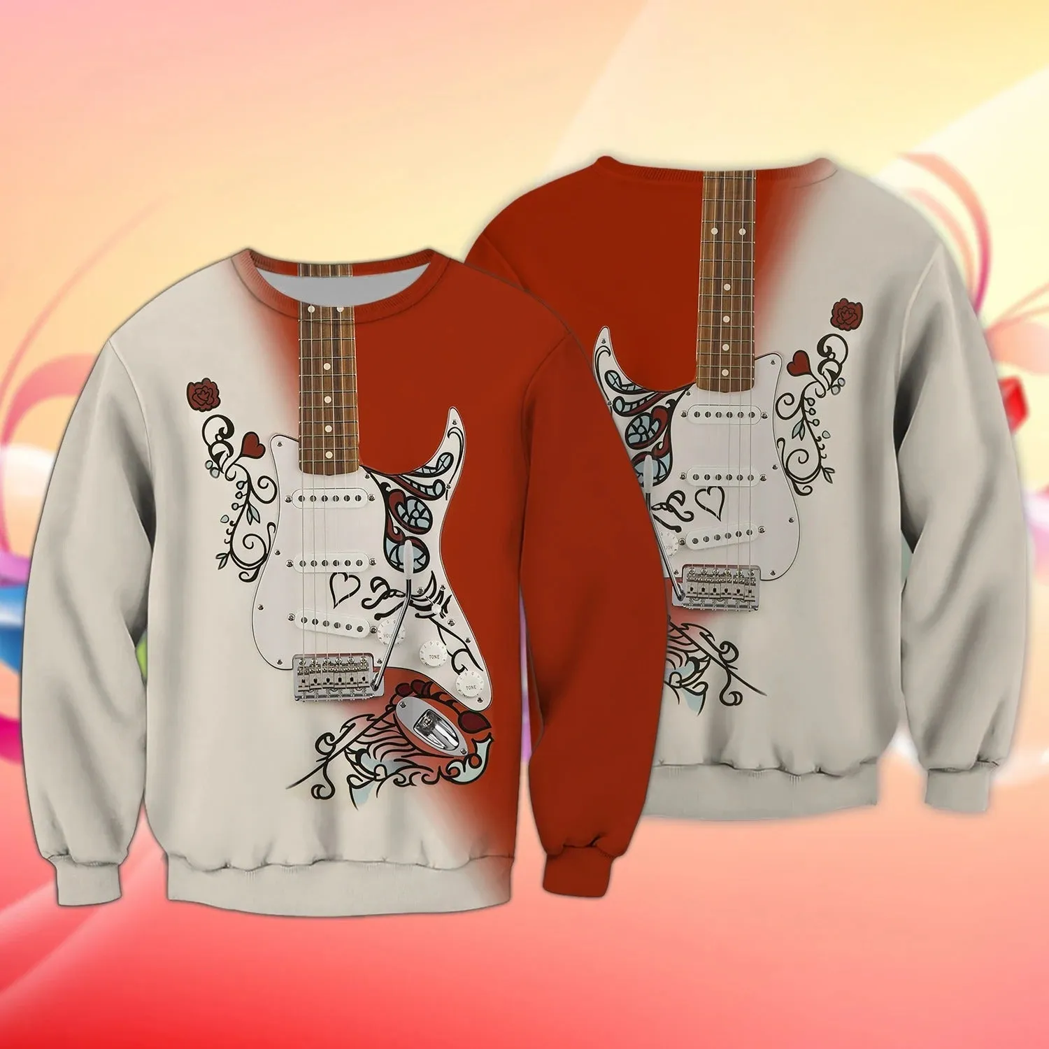 3D All Over Print Hoodie Shirt For Guitar Lovers, Sublimation Guitar Shirts For Men And Woman