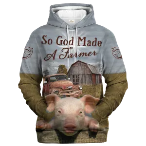 3D All Over Print Pig Design On Hoodie, To My Daughter Love Pig Hoodie