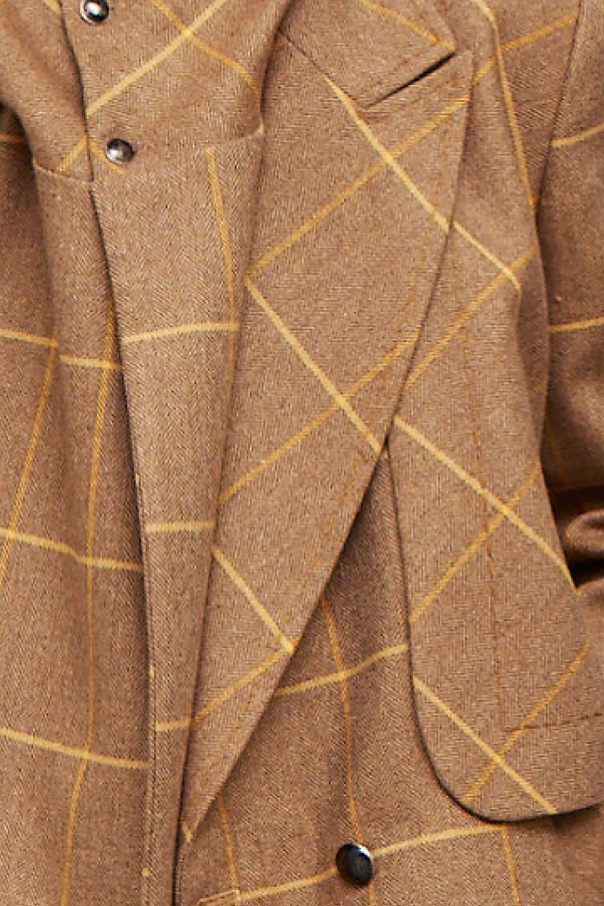 ABERDEEN brown - lambswool tweed cap coat