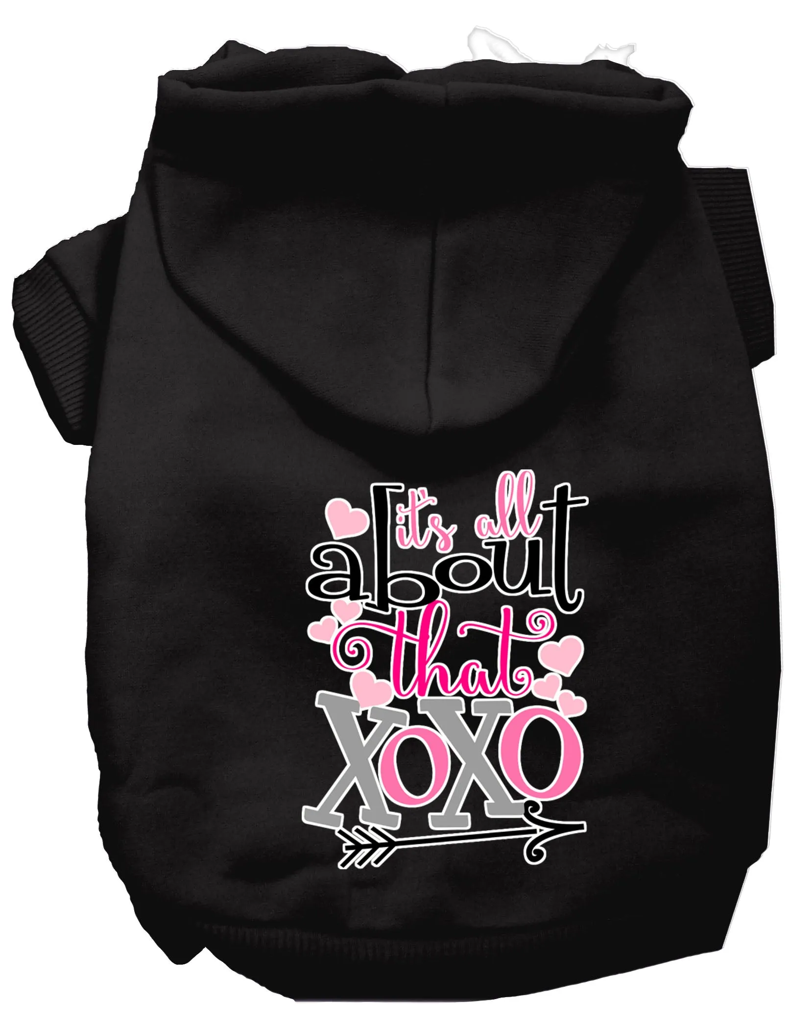 All About That Xoxo Screen Print Dog Hoodie Black Xs