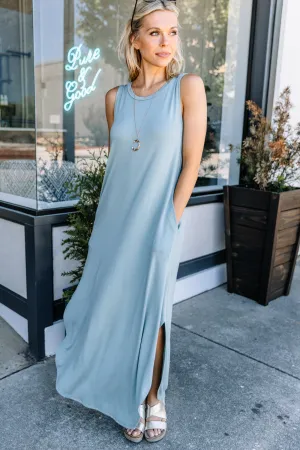 All Day Adventures Light Sage Green Tank Maxi Dress