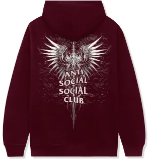 Anti Social Social Club Solace Zip up  Hoodie-Maroon