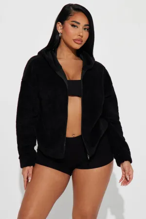 Augie Sherpa Lounge Jacket - Black