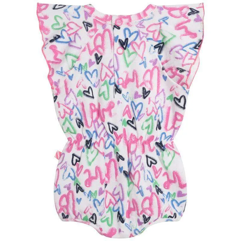 Baby Girls Graffiti Print Romper