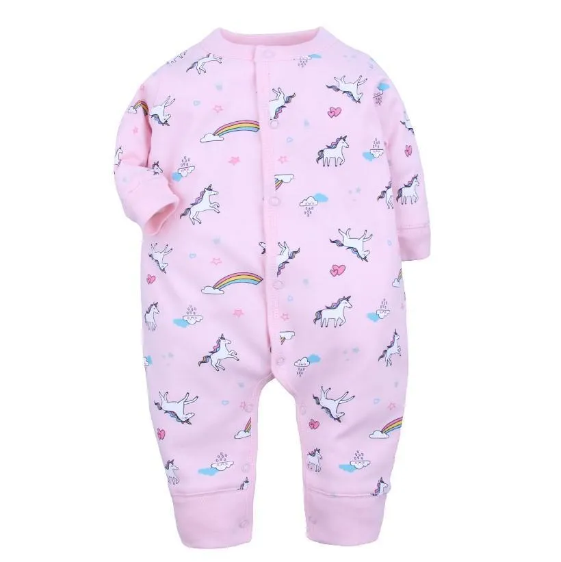 Baby Romper Combo-Pink Unicorn-I Love Animals