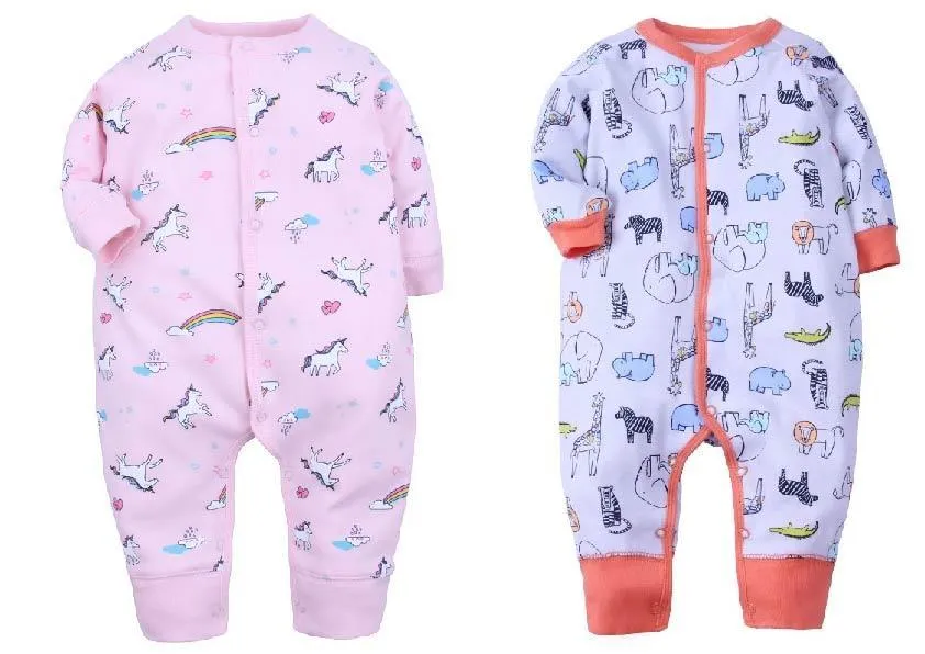 Baby Romper Combo-Pink Unicorn-I Love Animals