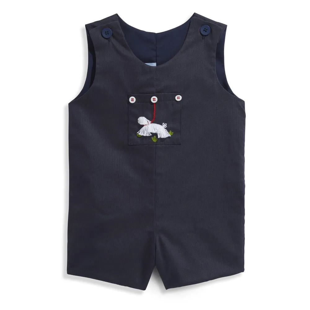 Bella Bliss Navy Embroidered Sheepdog Romper S23M203 5008