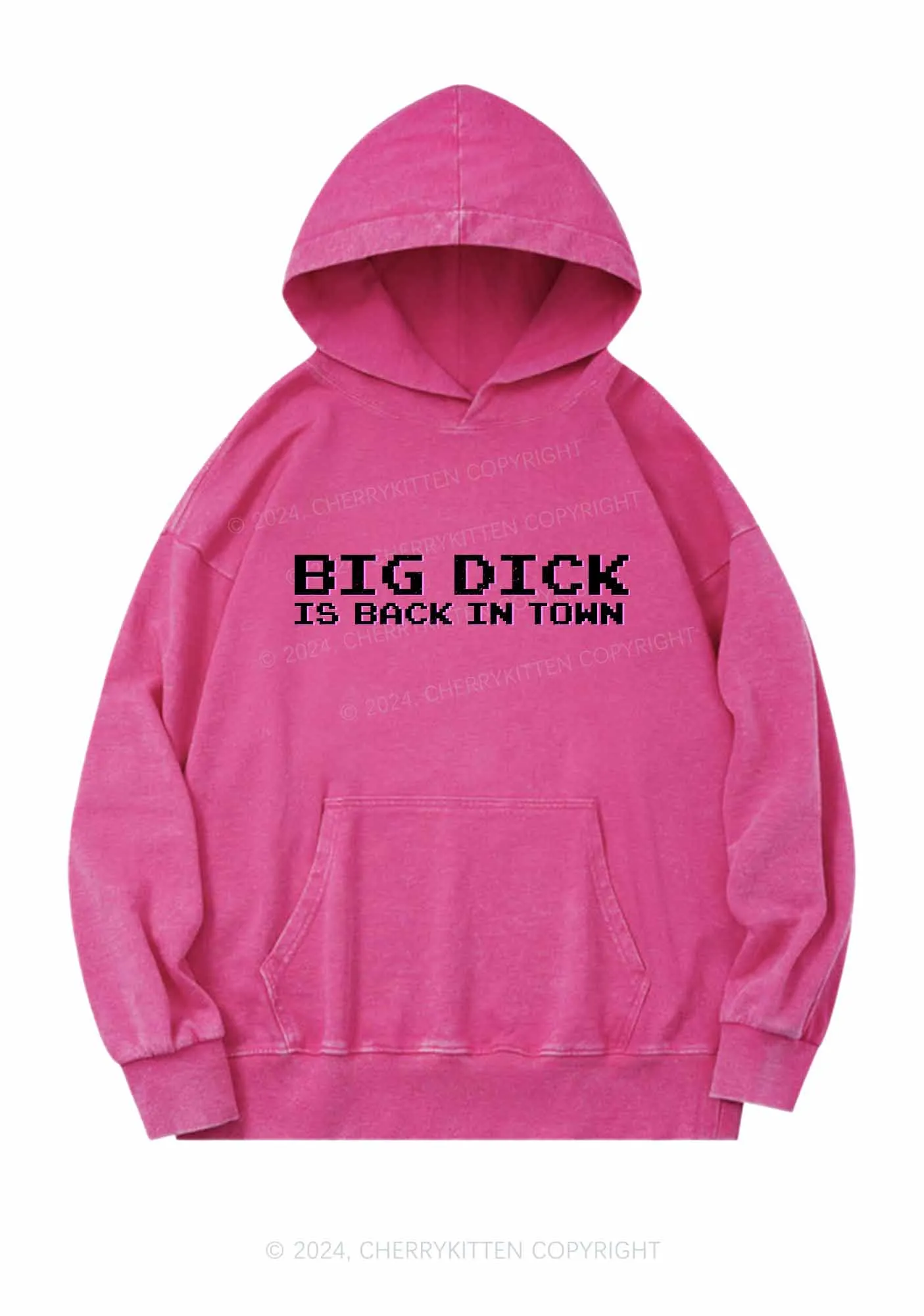 Big Is Back In Town Y2K Washed Hoodie Cherrykitten