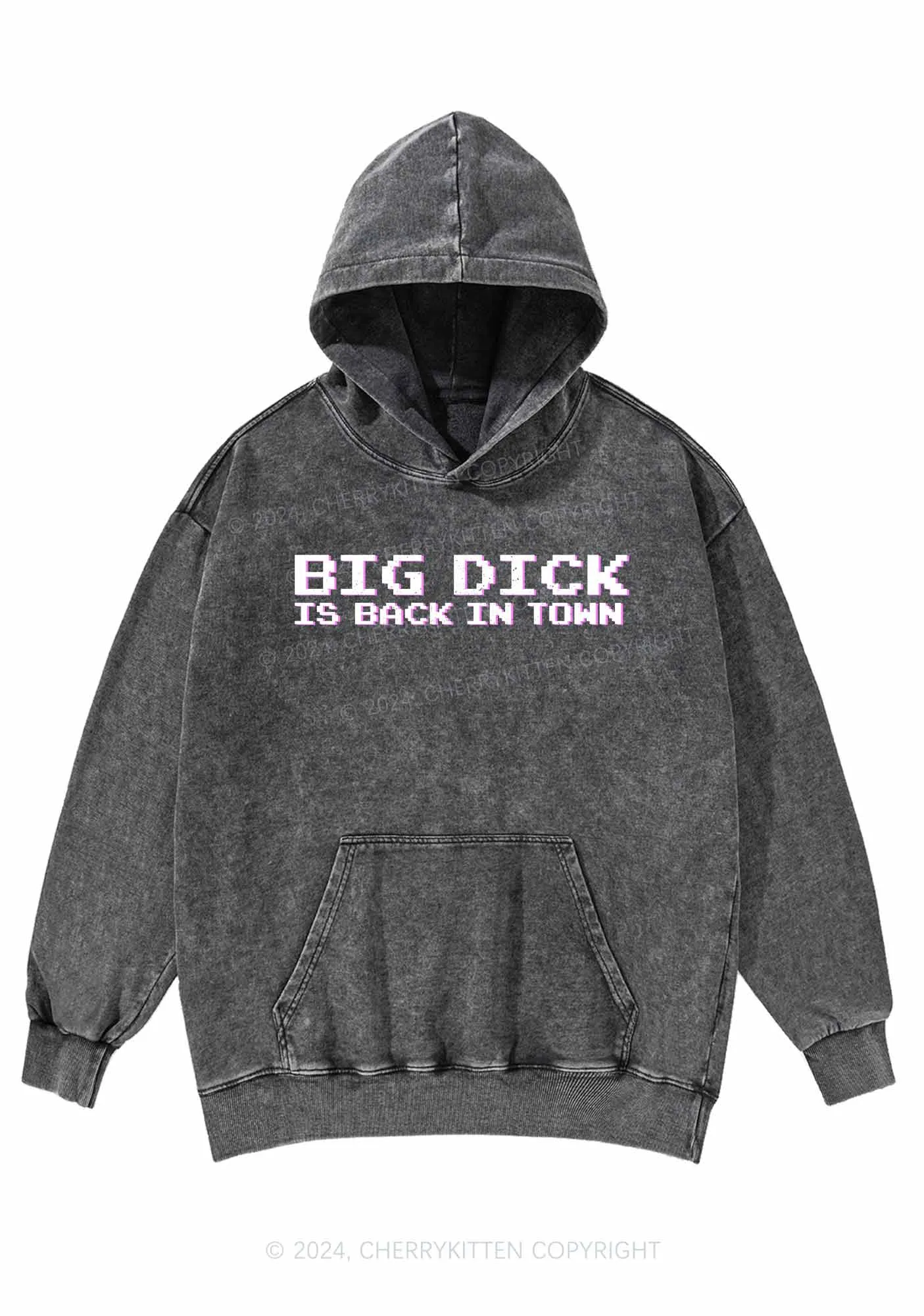 Big Is Back In Town Y2K Washed Hoodie Cherrykitten