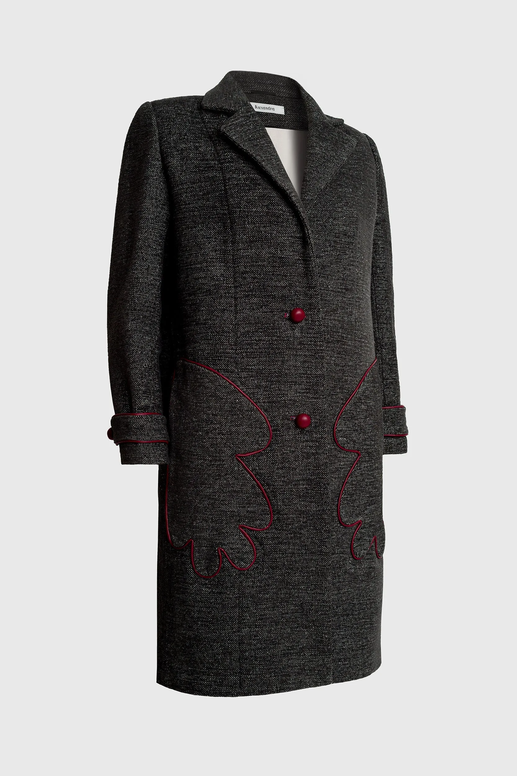 Black Cotton Hands Coat - Men's