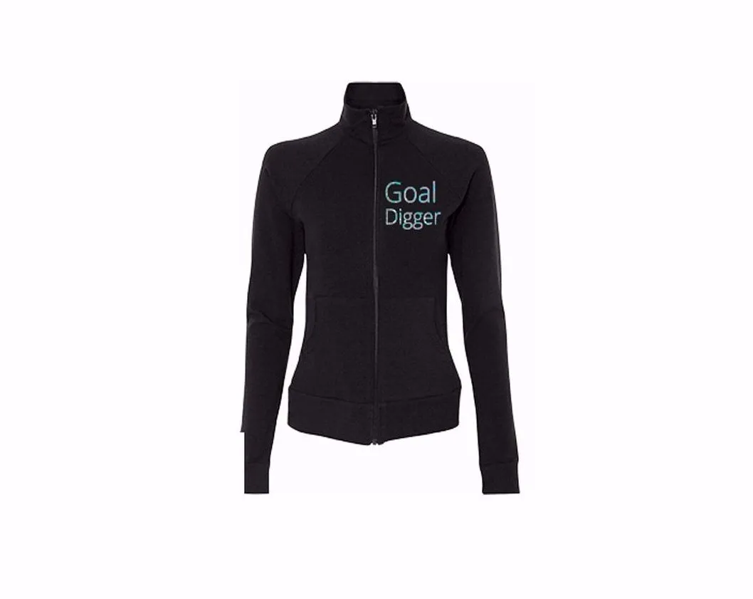 Black Zipper Front Jacket - The Goal Digger