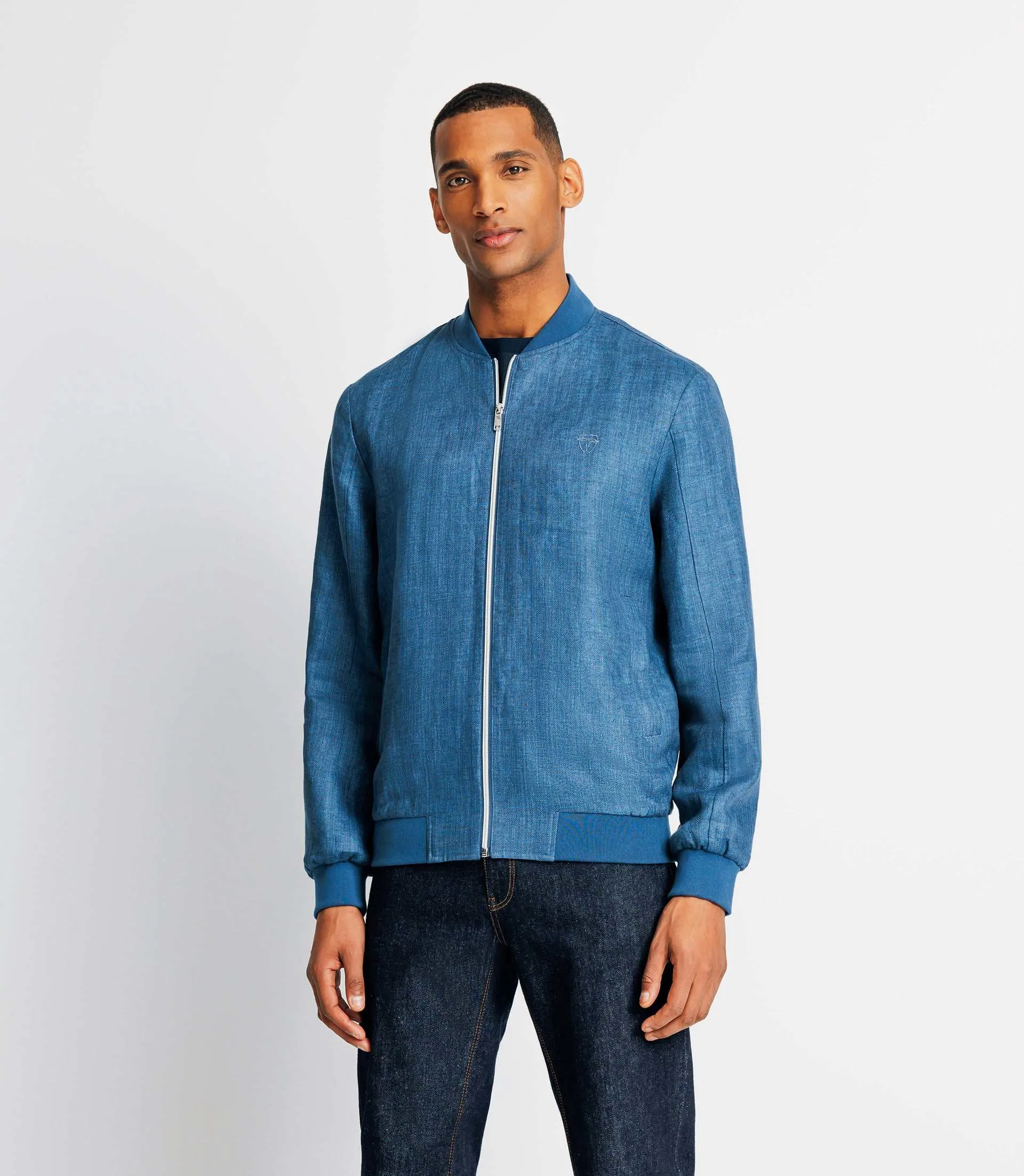 Blouson en lin indigo