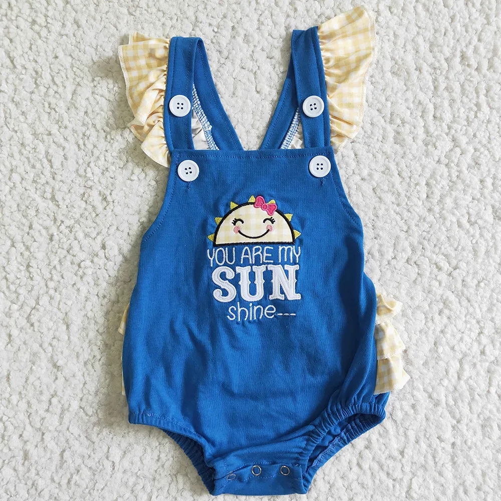 Boutique Girl Romper Embroidery Cute Kids Ropmer You Are My Sunshine SR0035