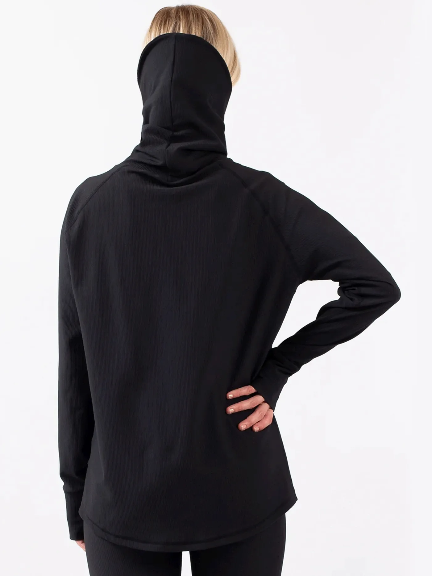 Boyfriend Fit Gaiter Rib Black Base Layer