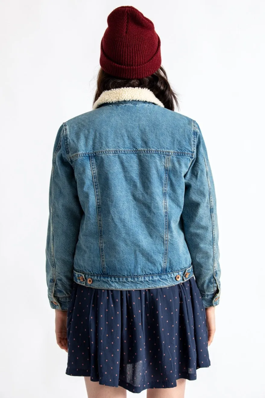 Broadway Sherpa Denim Jacket - Faded Indigo