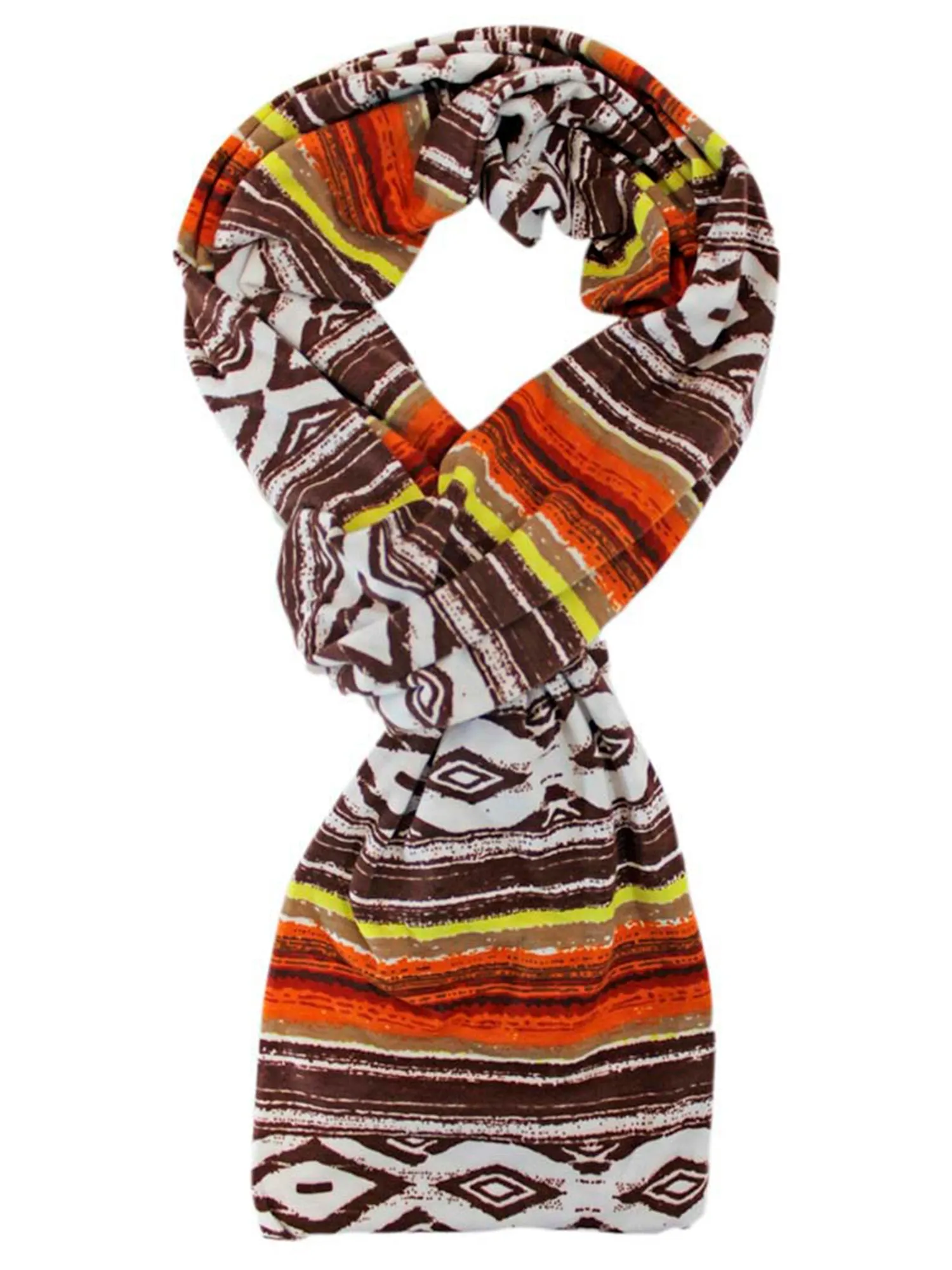 Brown Colorful Aztec Print Ring Infinity Scarf