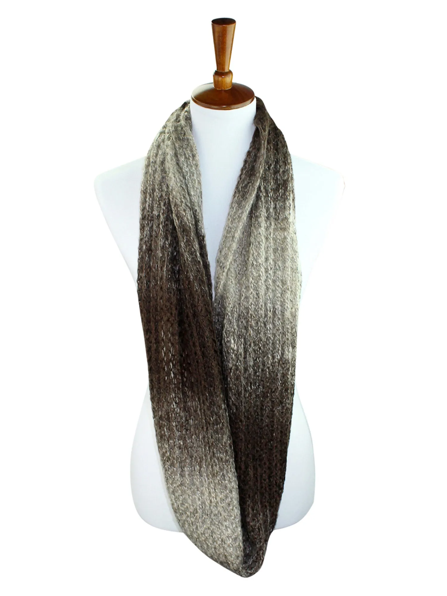 Brown Gradient Ombre Winter Unisex Infinity Circle Scarf