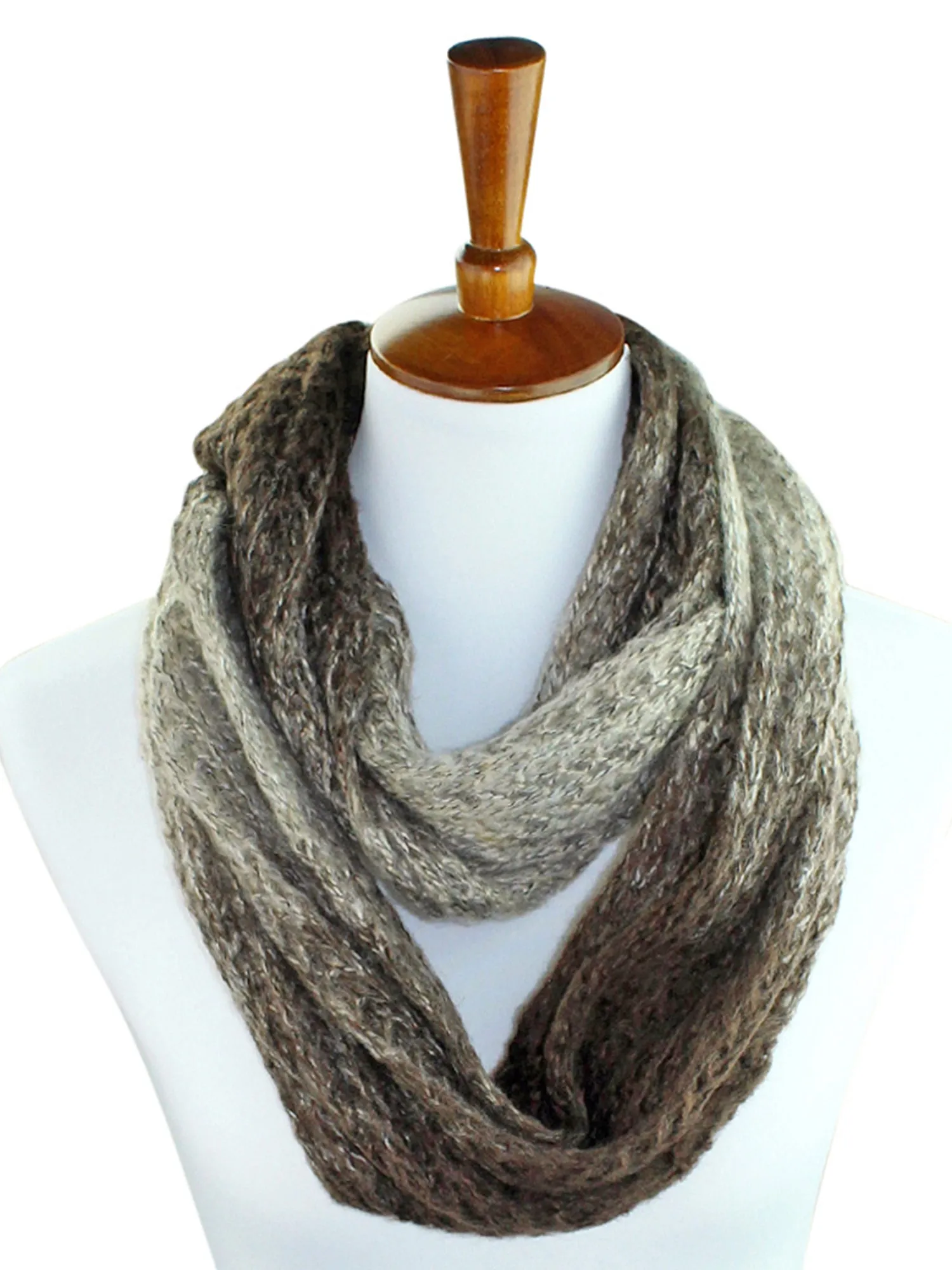 Brown Gradient Ombre Winter Unisex Infinity Circle Scarf