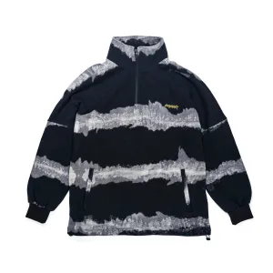 BSRABBIT HN ZIPUP TIE DYE BLACK