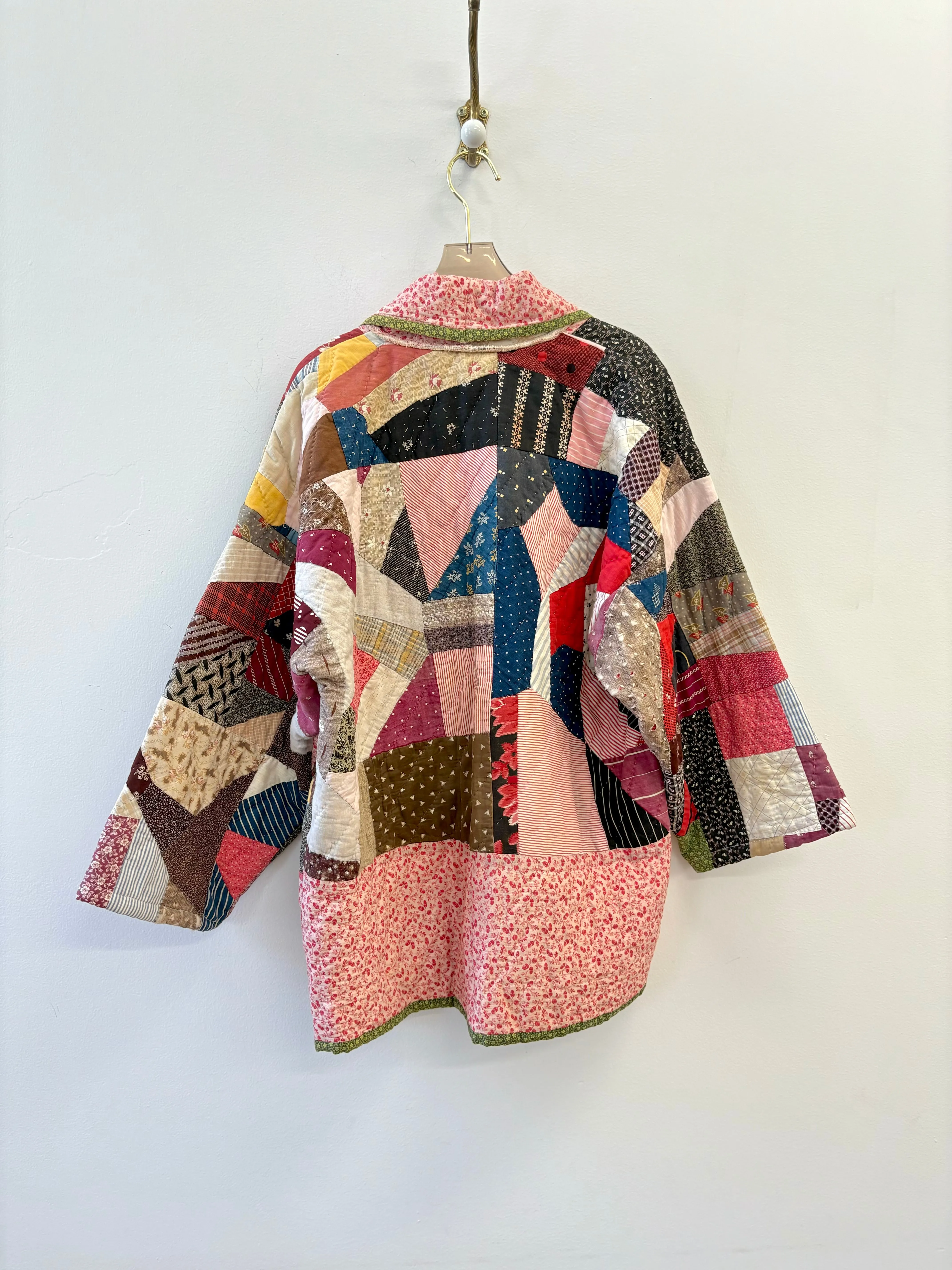 Burgundy, Pink & Blue Heirloom Quilt Coat