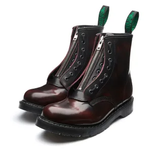 Burgundy Rub-Off 8 Eye Derby Boot & Zip Guard