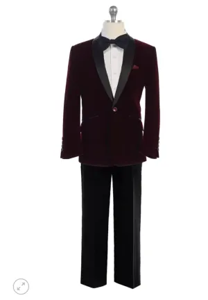 Burgundy Velvet Suit