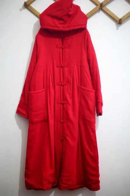 Button Pocket Hap Vintage Long Coat Women Johnature 4988853
