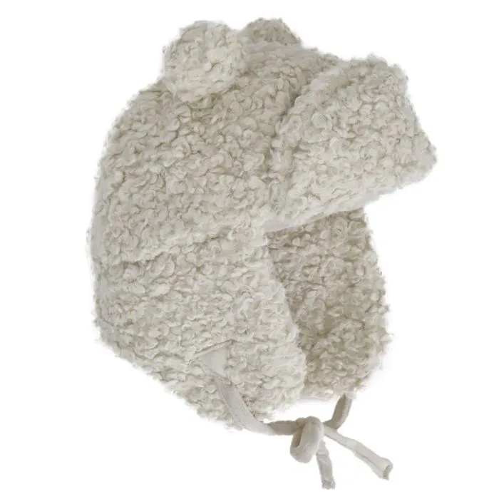 Calikids Teddy Bear Aviator Hat - Cream