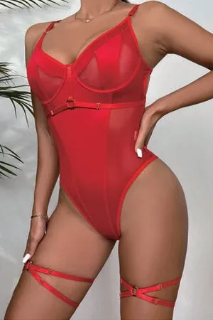 Call Me Baby Red Mesh Teddy