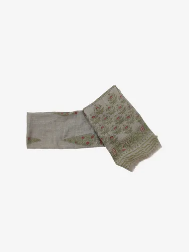 Cashmere Hand Block Floral Motif Scarf