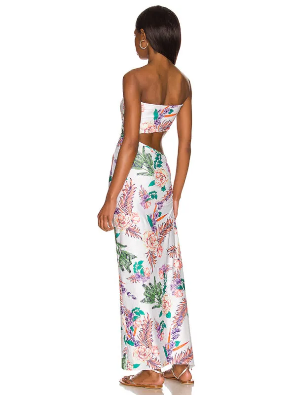 Cedar Floral Strapless Maxi Dress