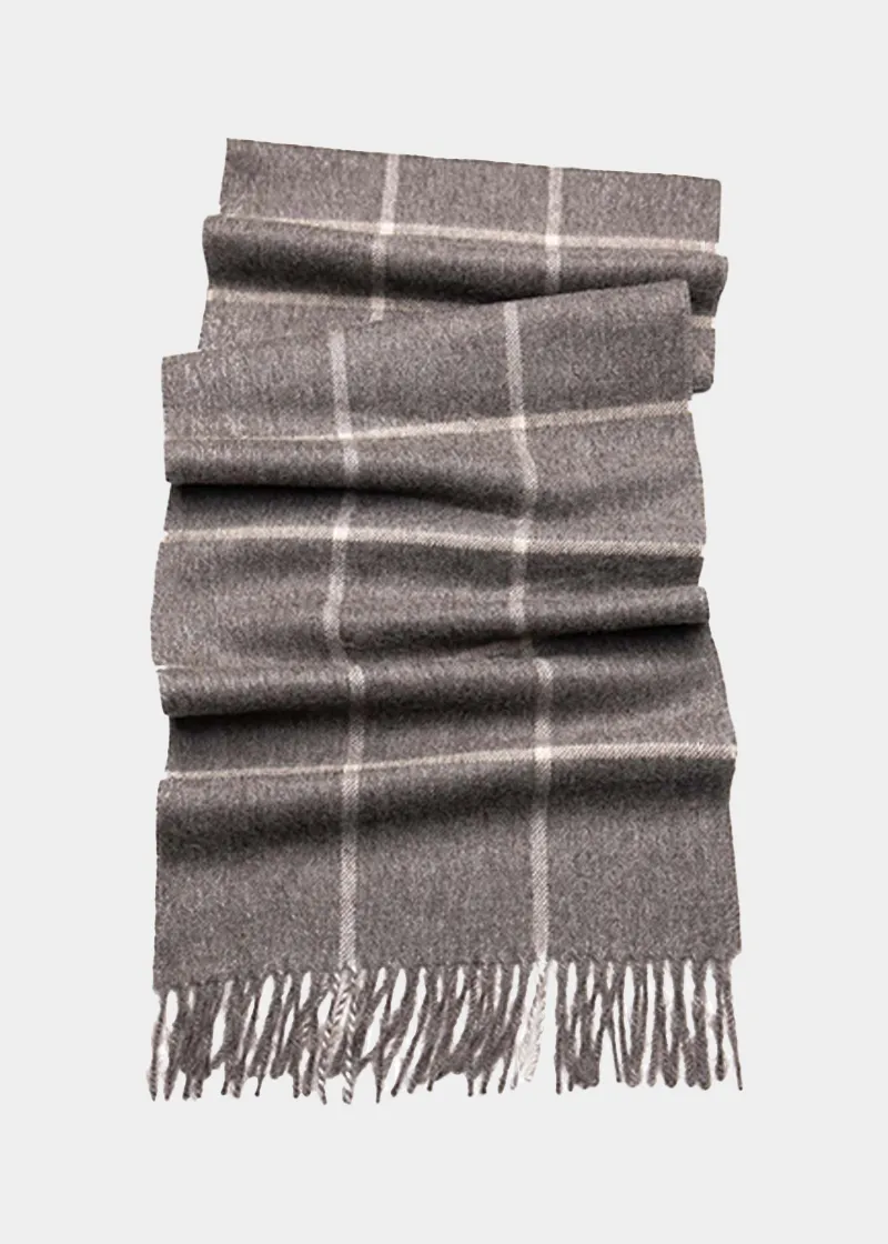 Checked Baby Alpaca Scarf