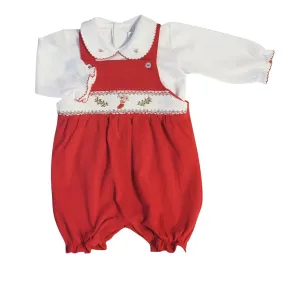 Christmas Stocking Pima Cotton Baby Girl Romper