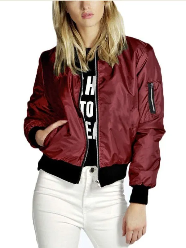 Coats Fashion Zipper Solid Color Long Sleeve Coat for Women