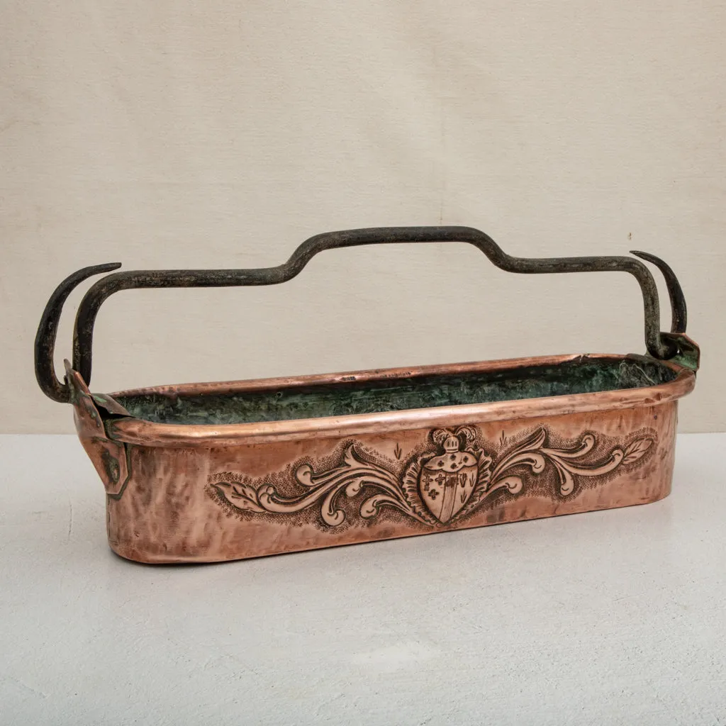 Copper Repousse Fish Pot