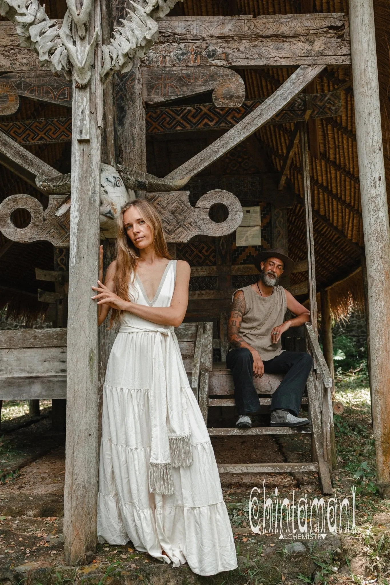 Cotton Maxi Tiered Dress / Off White