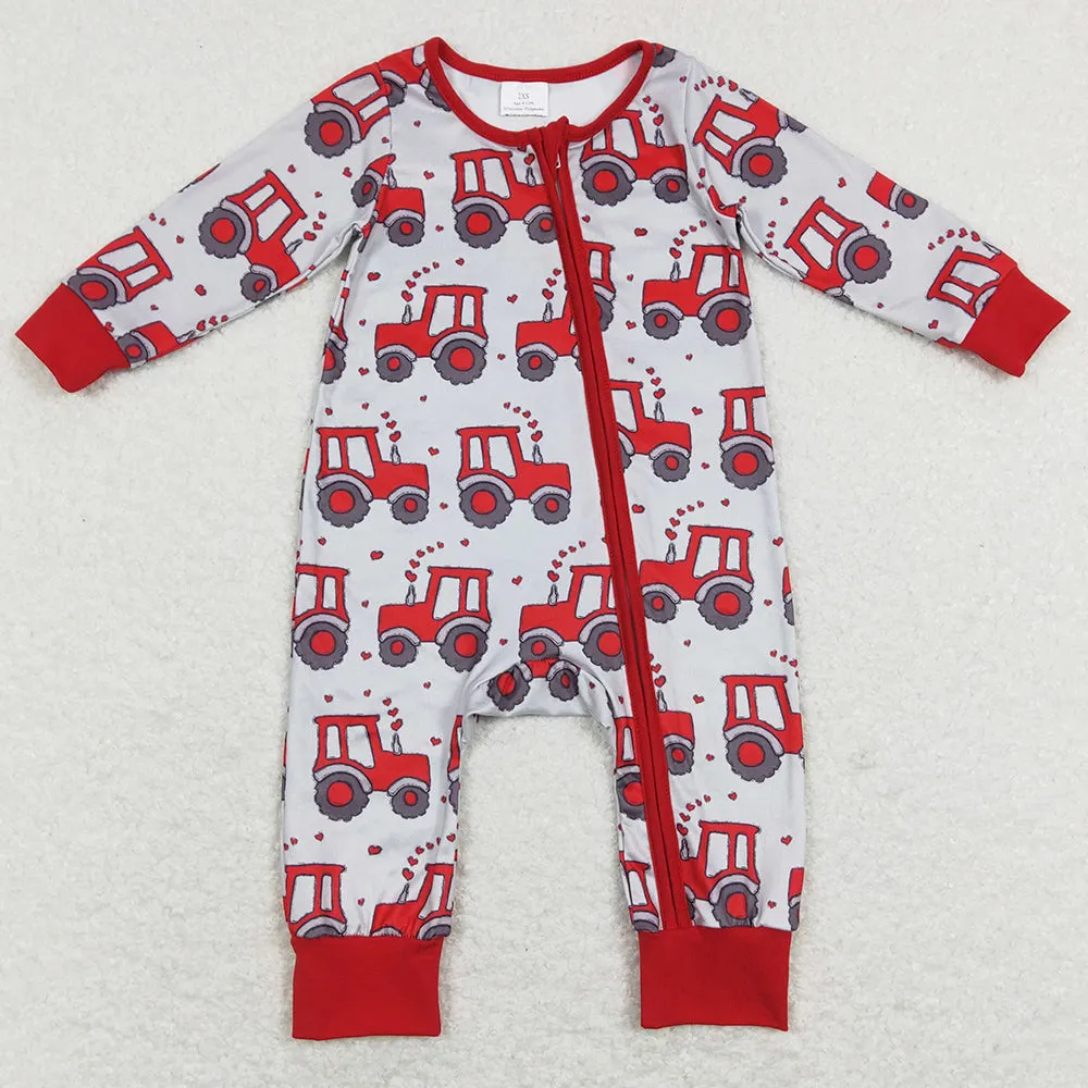 Cute Baby Kids Rompers Valentines Love Hearts Zip Rompers LR0887