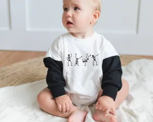 Dancing Skeletons Colorblock Sweatshirt Romper