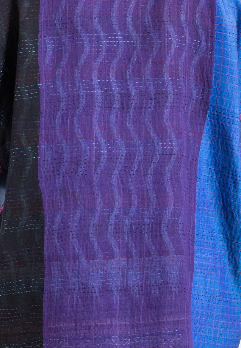 DESERT WAVES KANTHA KIMONO MAXI - dw2318-blu -