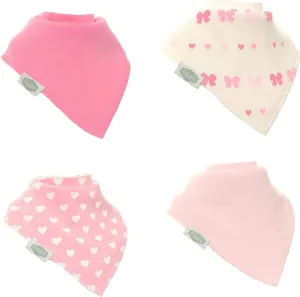 Dibble Bib 4 pc 'Hearts and Bows' Set