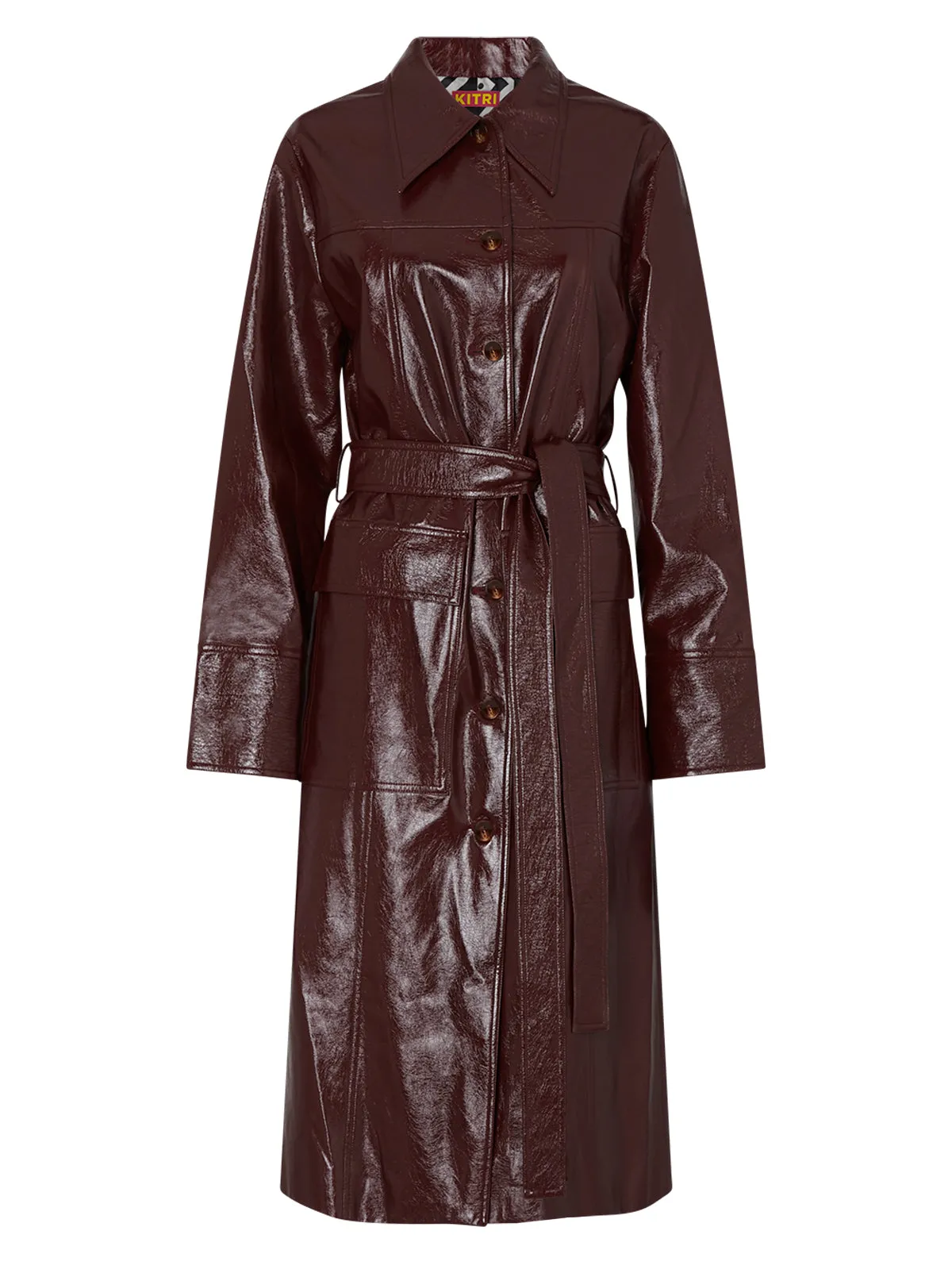 Dominique Burgundy Vinyl Coat