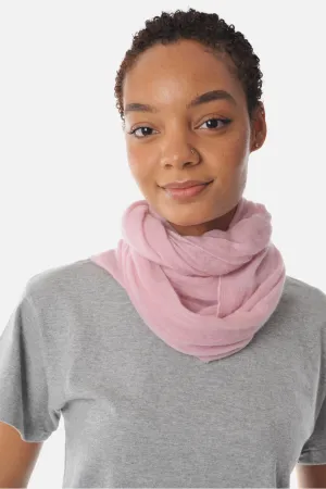 Dusty Pink Melange Knit Cashmere Tube Scarf