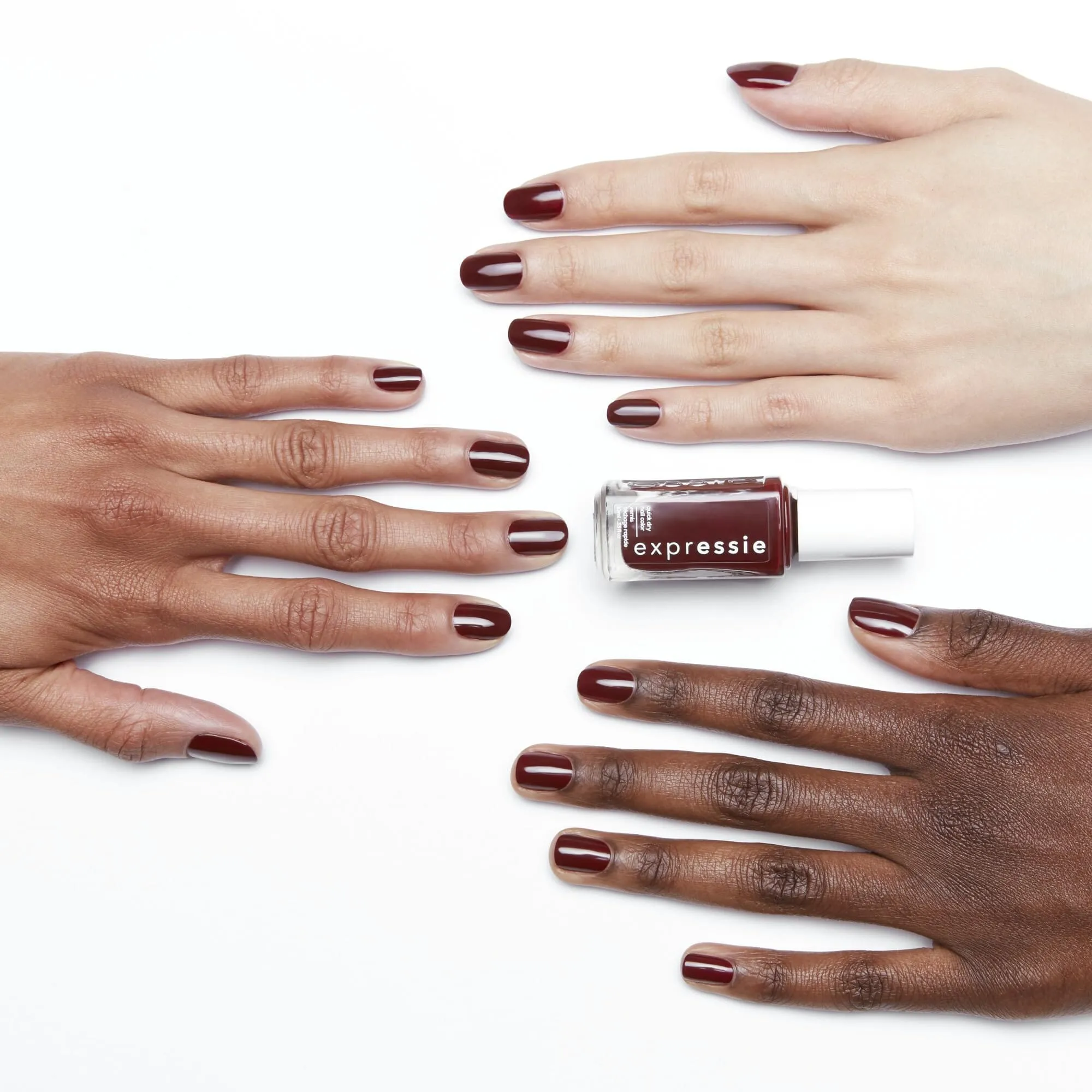 Essie expressie, Quick-Dry Nail Polish, 8-Free Vegan, Deep Burgundy, Not So Low-key, 0.33 fl oz