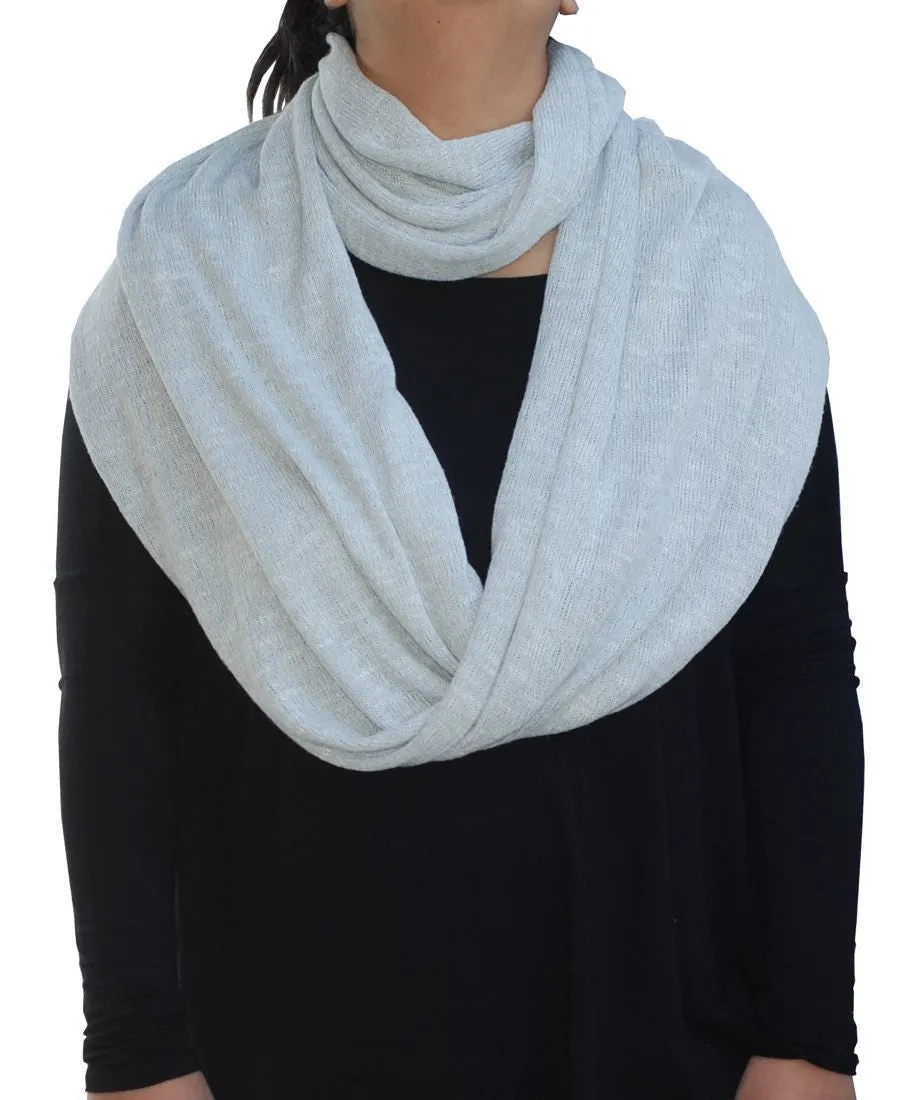 Fashion Scarf Infinity Shawl Heather Light Gray One Size