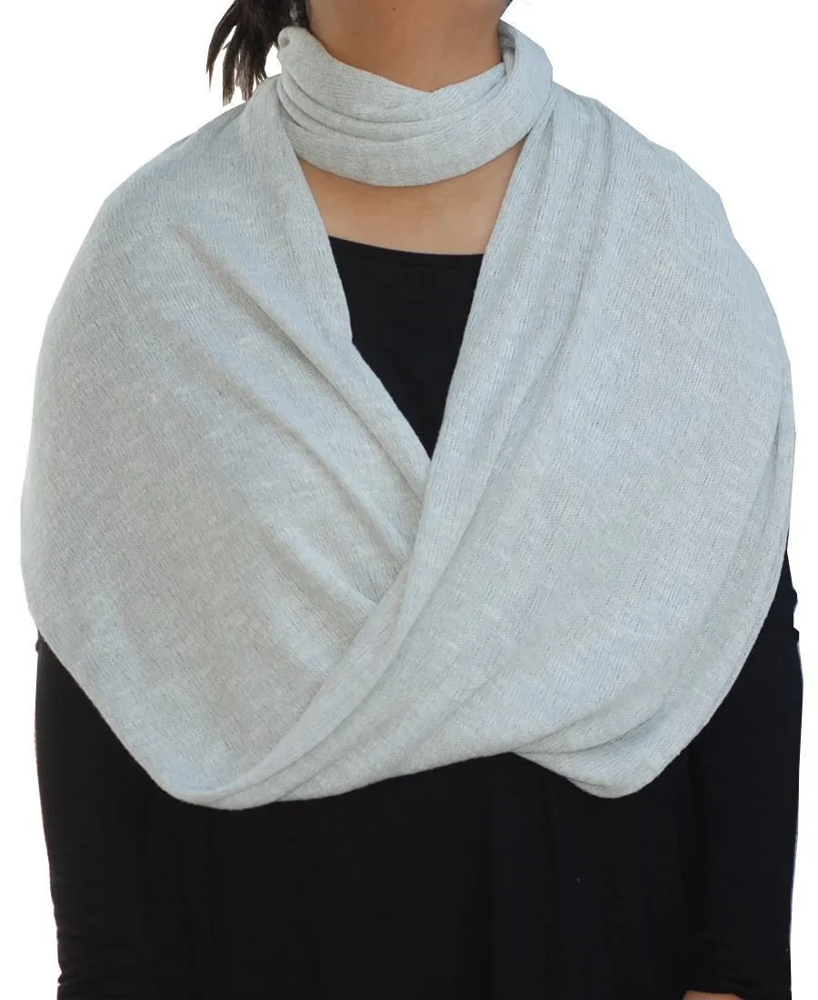 Fashion Scarf Infinity Shawl Heather Light Gray One Size