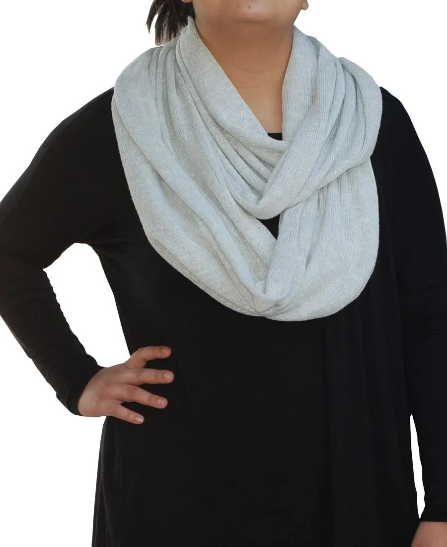 Fashion Scarf Infinity Shawl Heather Light Gray One Size